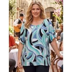 Alexa Rae Top Size 3X Multi-color